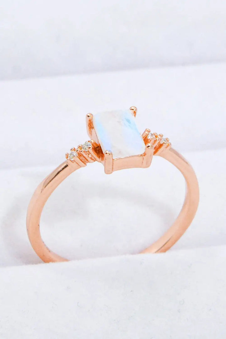 Rectangle Natural Moonstone Ring LOVCIA