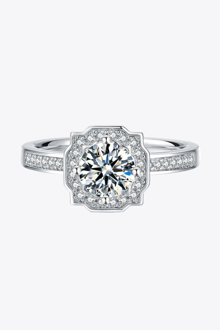 1 Carat Moissanite 925 Sterling Silver Halo Ring LOVCIA