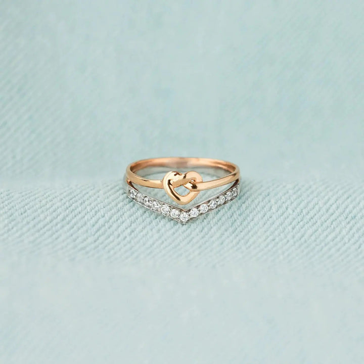 Knotted Heart Shape Inlaid Zircon Ring LOVCIA