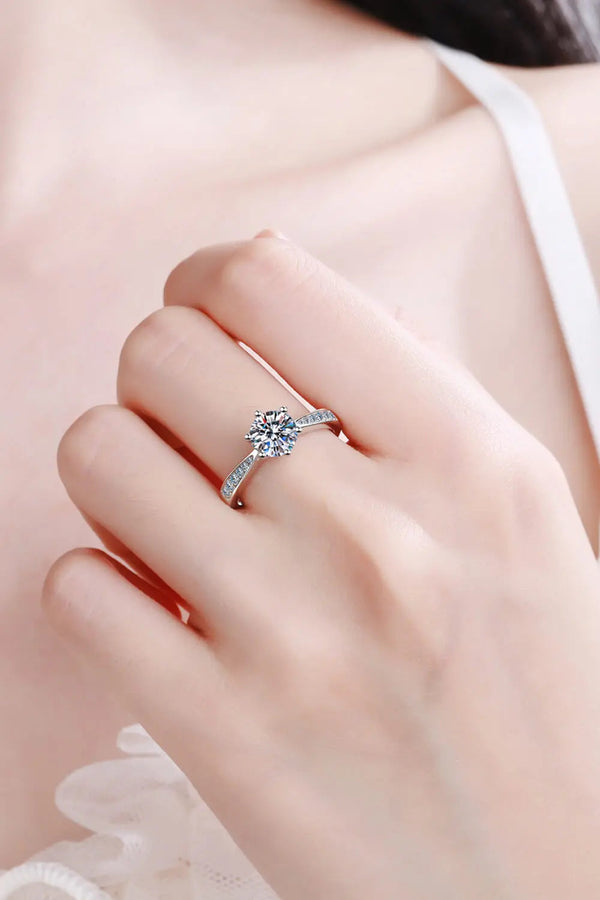 925 Sterling Silver Moissanite Adjustable Ring LOVCIA