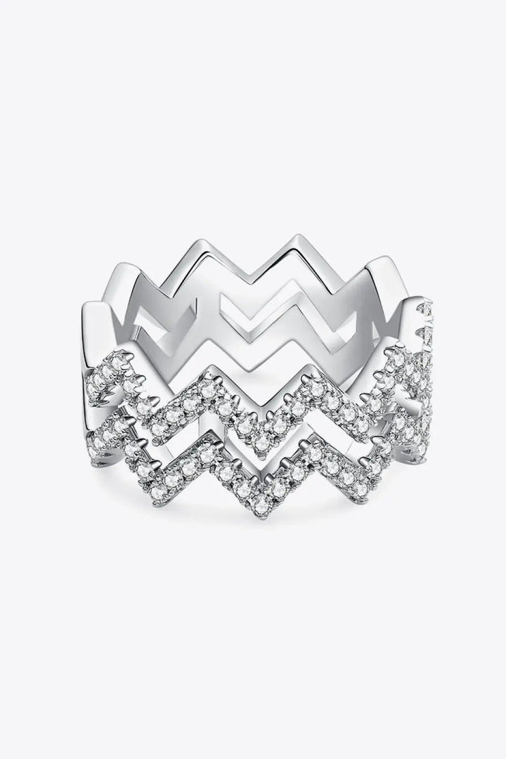 Adored Moissanite Zigzag Stacking Rings LOVCIA