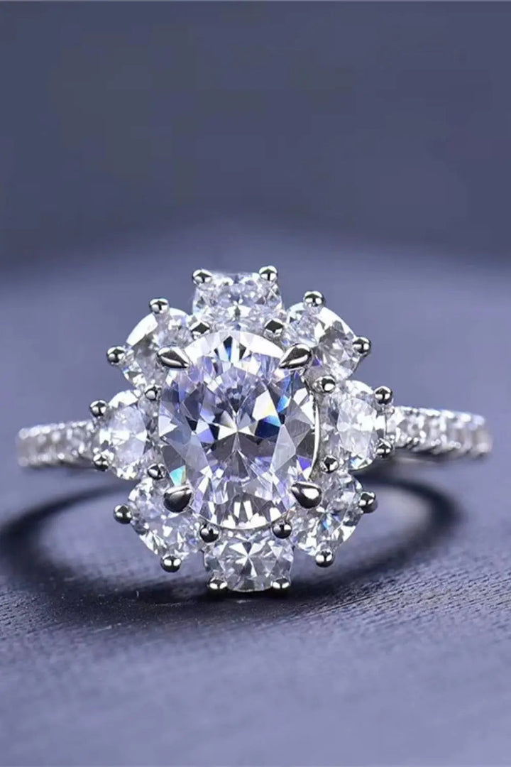 2 Carat Moissanite Floral 925 Sterling Silver Ring LOVCIA