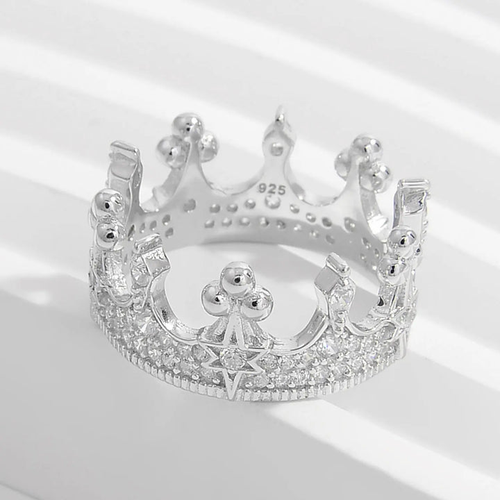 Crown Shape Zircon 925 Sterling Silver Ring LOVCIA