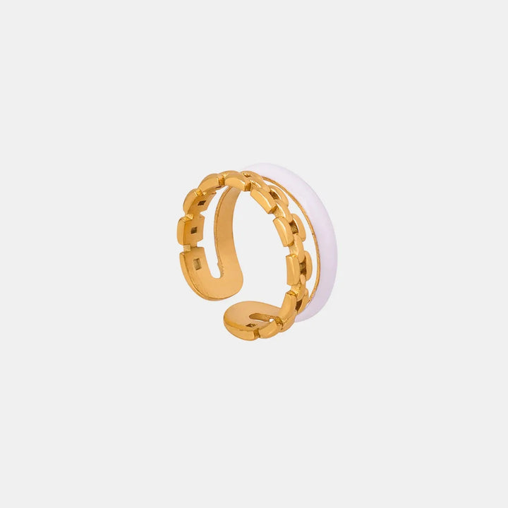 Enamel 18K Gold-Plated Open Ring LOVCIA