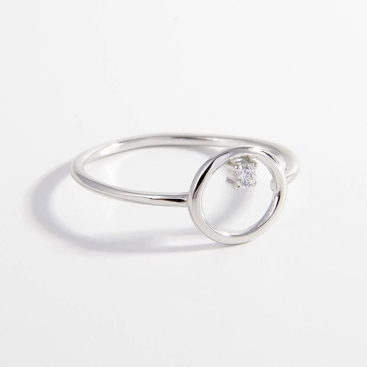 Zircon Circle 925 Sterling Silver Ring LOVCIA