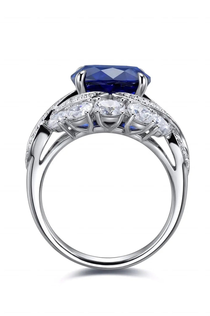 5 Carat Lab-Grown Sapphire Platinum-Plated Ring LOVCIA