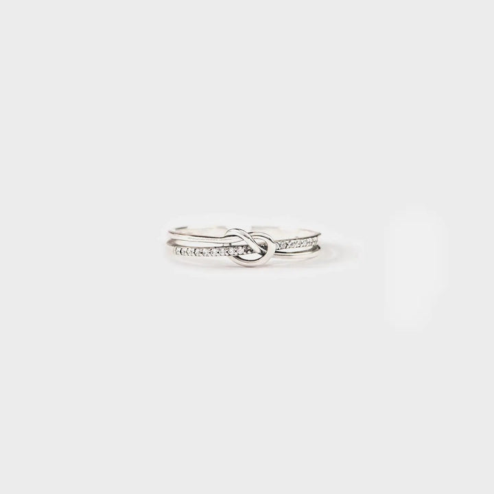 925 Sterling Silver Double-Layered Knot Ring LOVCIA