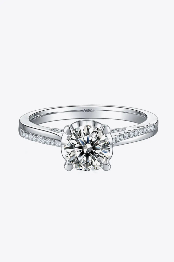 Adored 1 Carat Moissanite 925 Sterling Silver Side Stone Ring LOVCIA