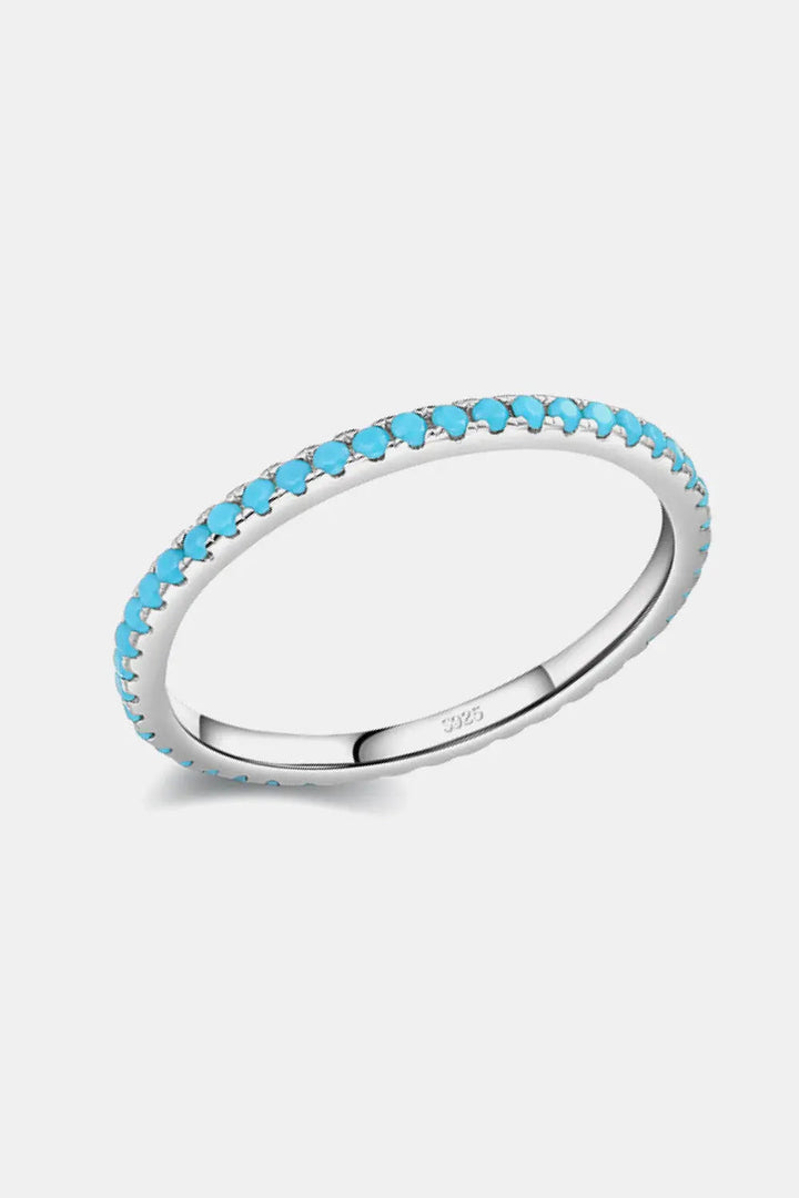 925 Sterling Silver Artificial Turquoise Ring LOVCIA