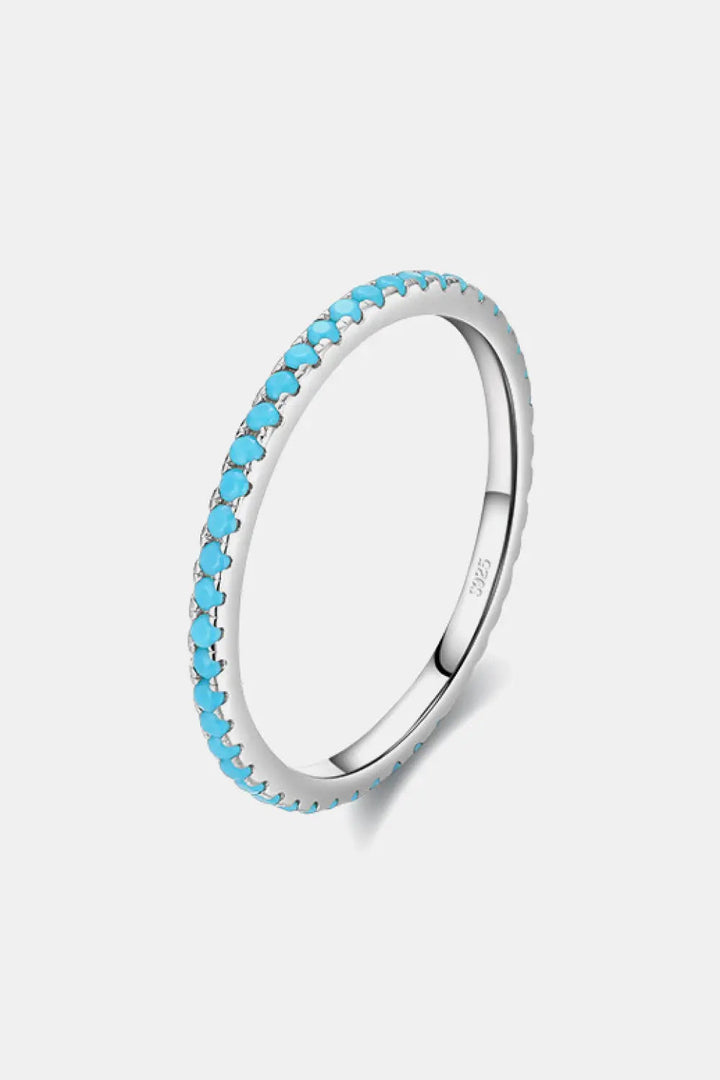 925 Sterling Silver Artificial Turquoise Ring LOVCIA