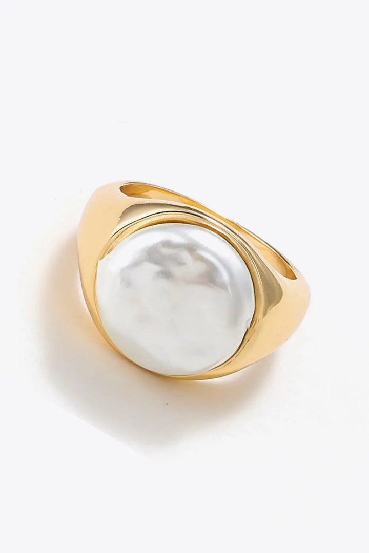 LOVCIA Pearl 18K Gold-Plated Alloy Ring