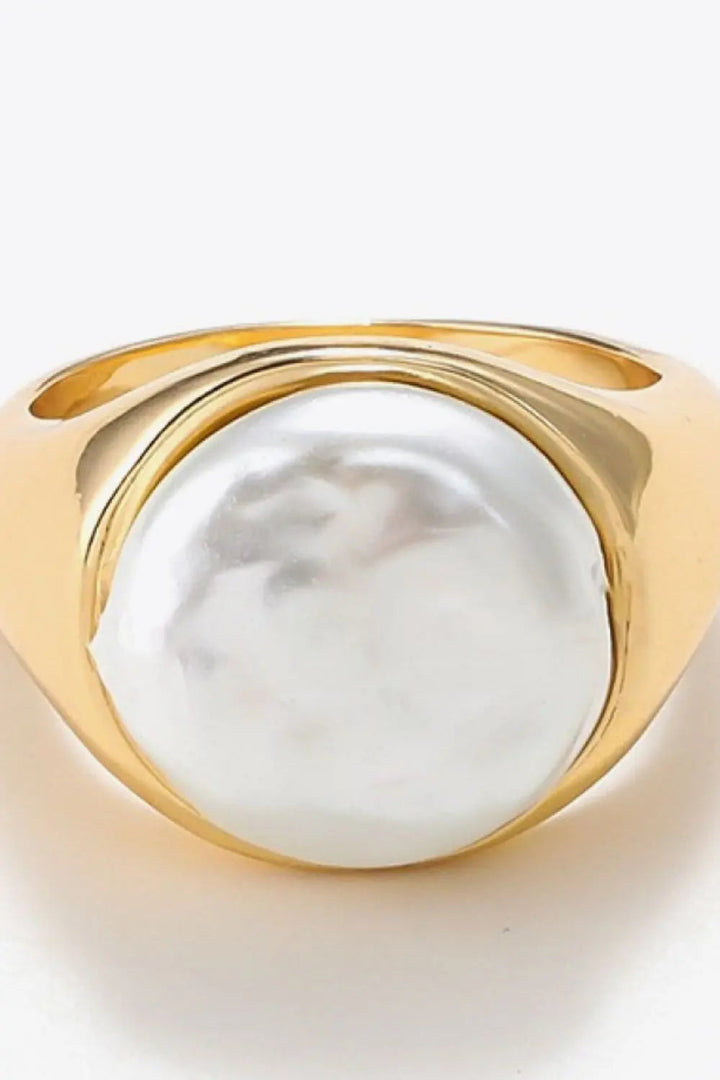 LOVCIA Pearl 18K Gold-Plated Alloy Ring