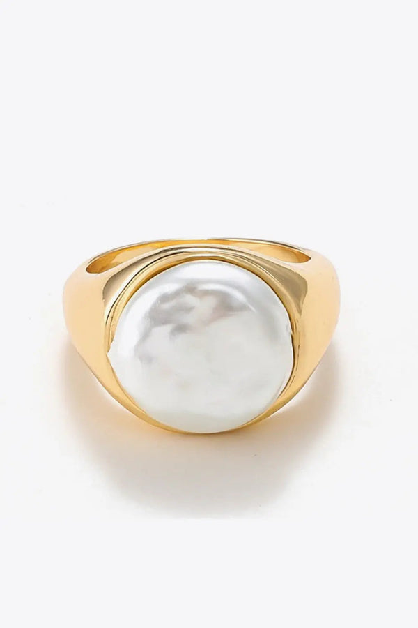 LOVCIA Pearl 18K Gold-Plated Alloy Ring