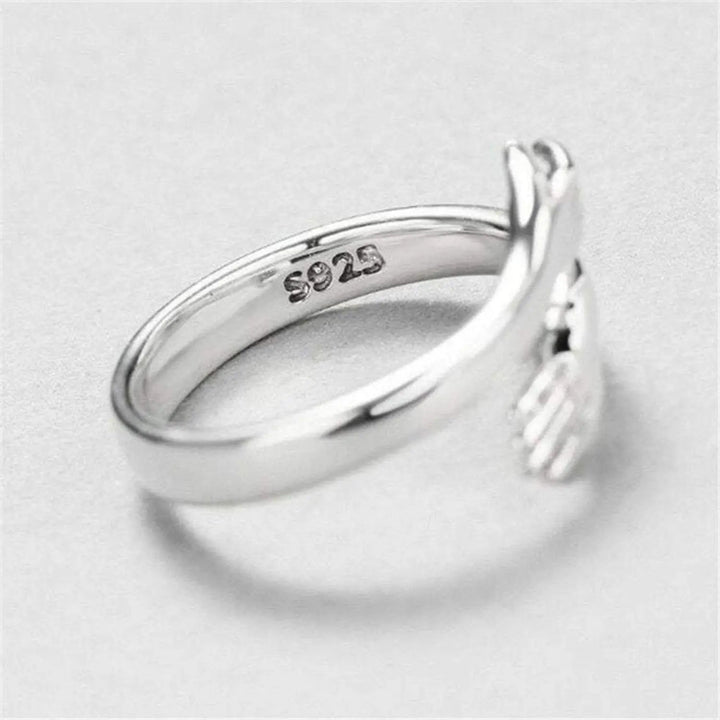 Hug Shape 925 Sterling Silver Bypass Ring LOVCIA