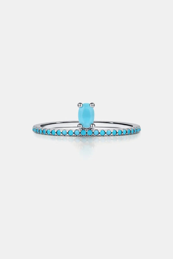 925 Sterling Silver Artificial Turquoise Ring LOVCIA