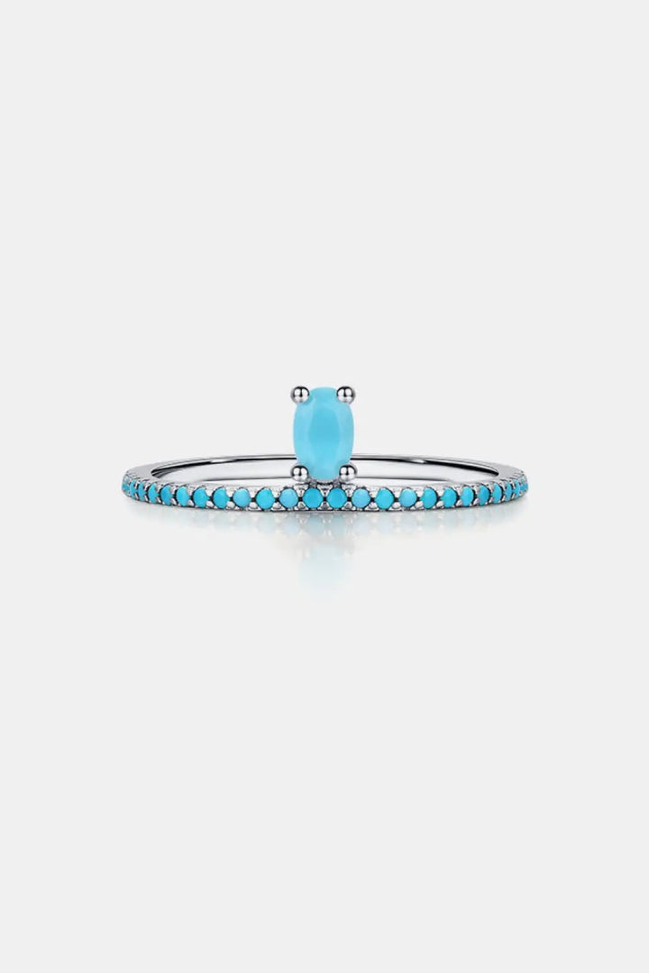 925 Sterling Silver Artificial Turquoise Ring LOVCIA