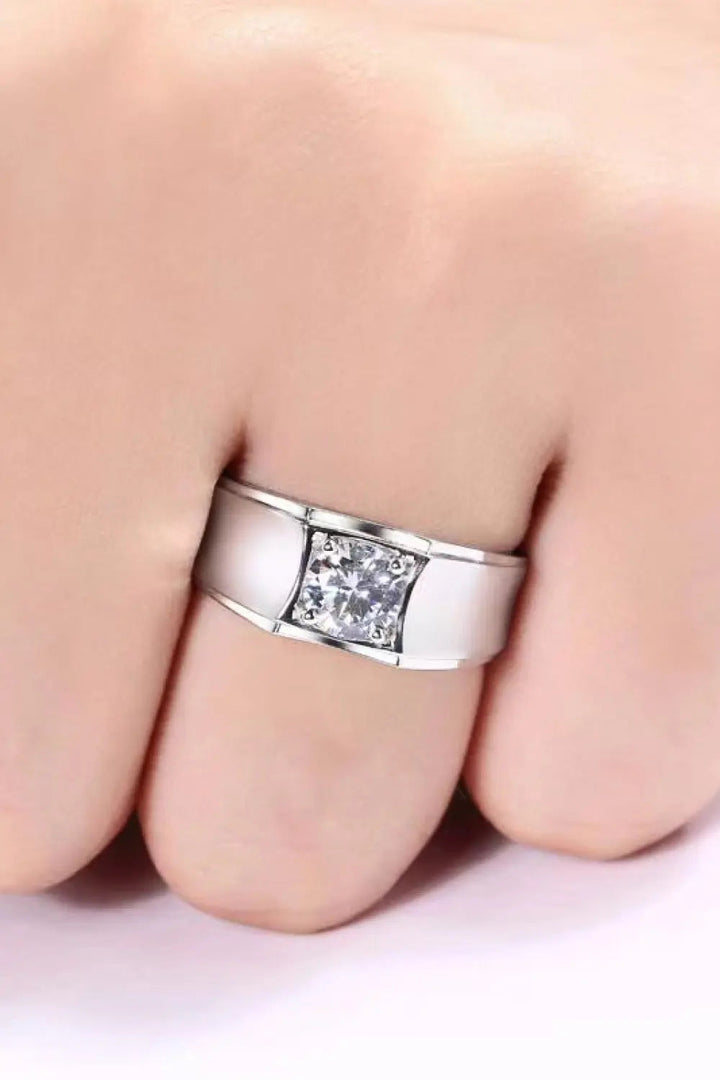 1 Carat Moissanite Wide Band Ring LOVCIA