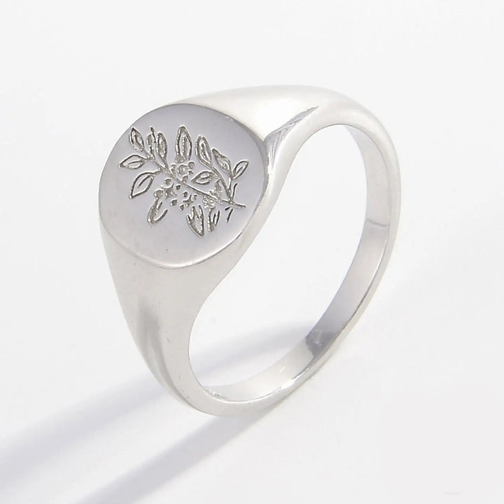 925 Sterling Silver Signet Ring LOVCIA