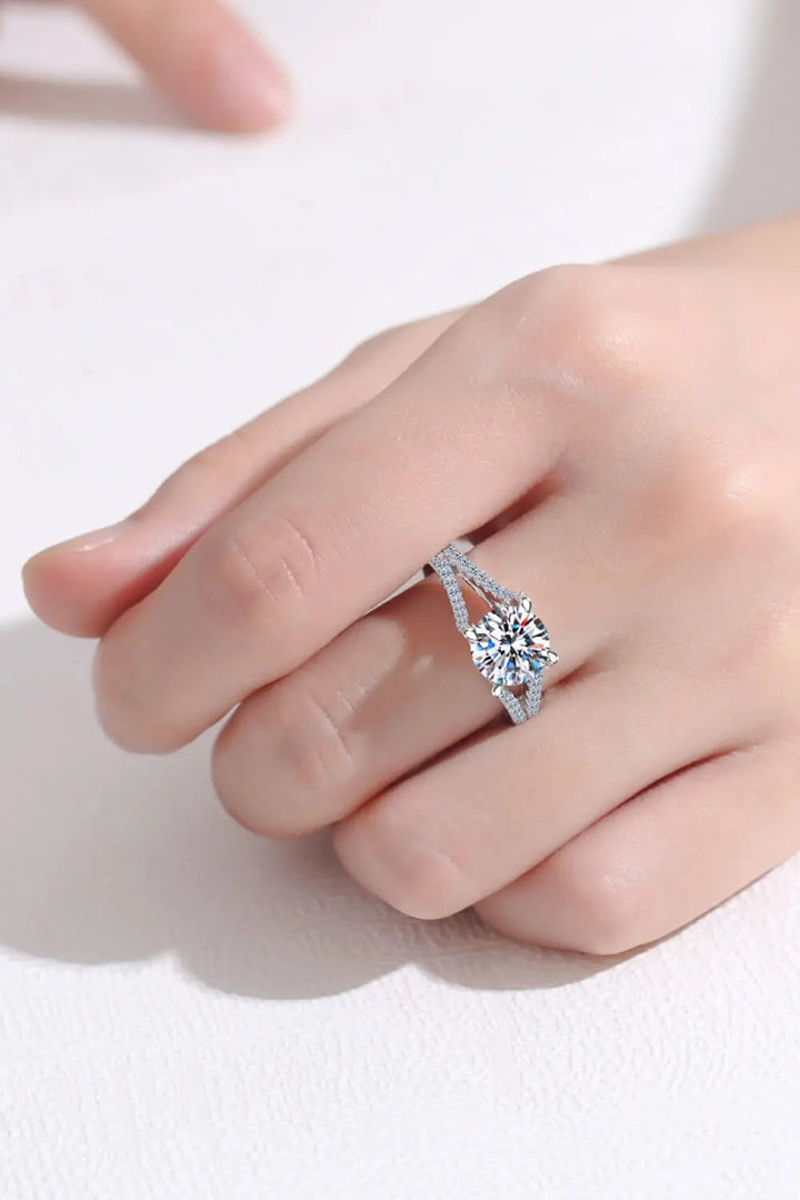 Stylish Moissanite Sterling Silver Ring LOVCIA