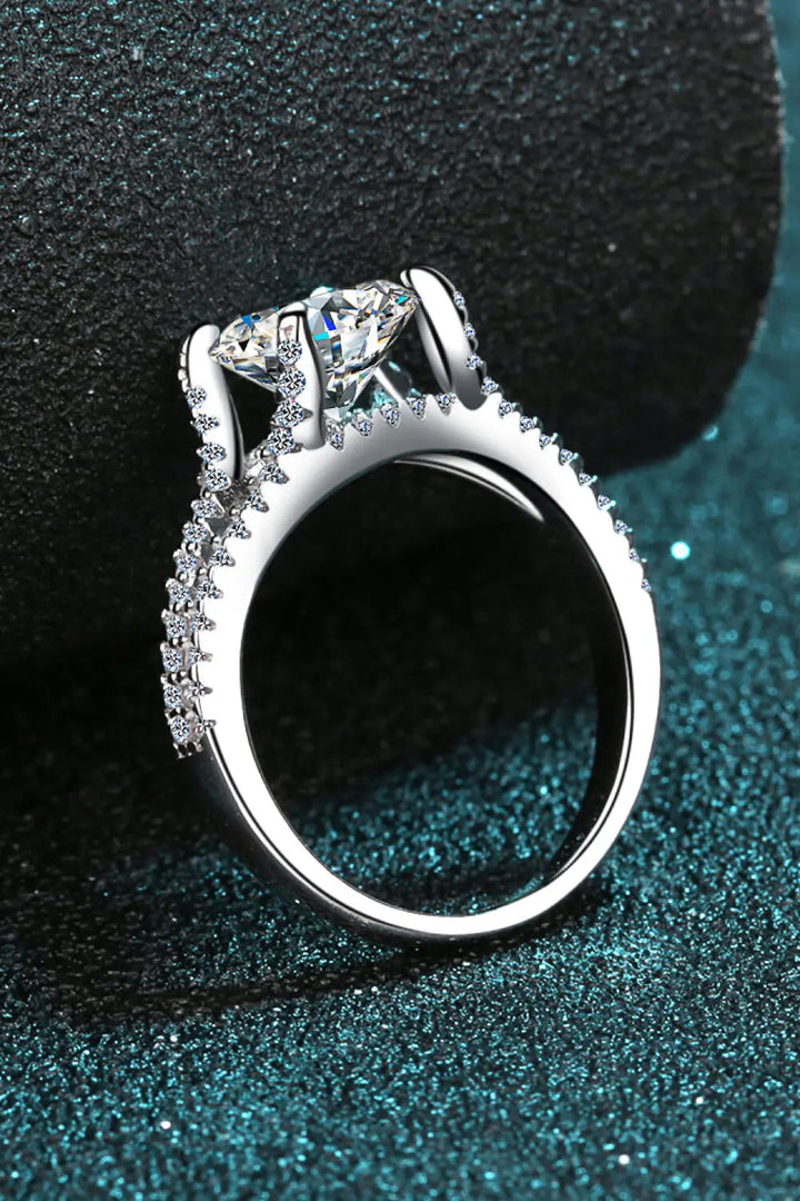 Stylish Moissanite Sterling Silver Ring LOVCIA