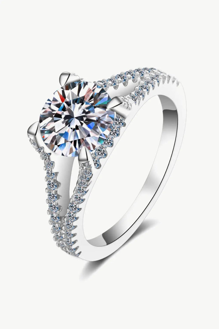 Stylish Moissanite Sterling Silver Ring LOVCIA