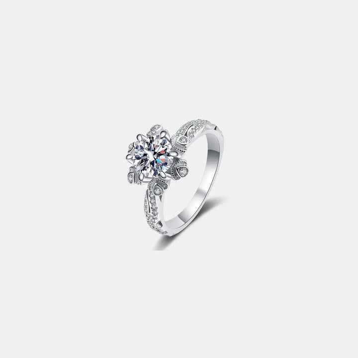 1 Carat Moissanite 925 Sterling Silver Ring LOVCIA