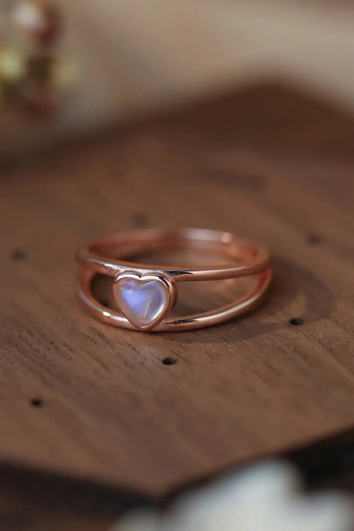 Moonstone Heart 925 Sterling Silver Ring LOVCIA