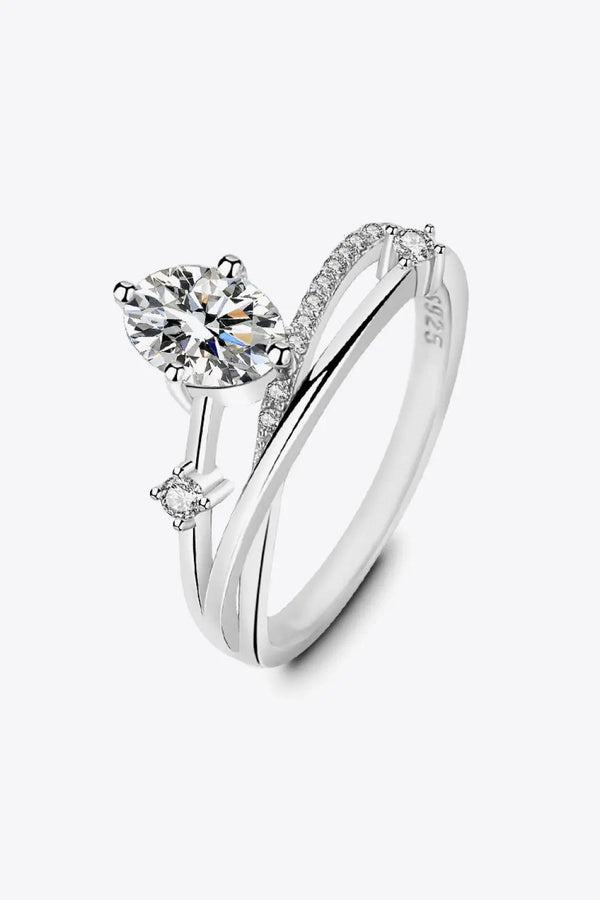 LOVCIA Moissanite Crisscross Ring