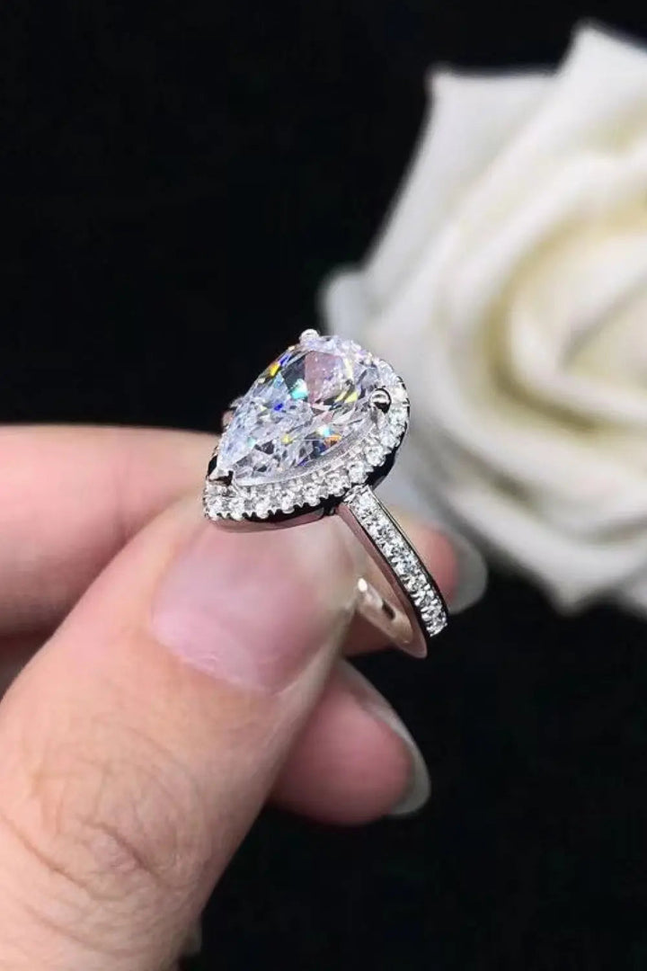 2 Carat Moissanite Teardrop Cluster Ring LOVCIA