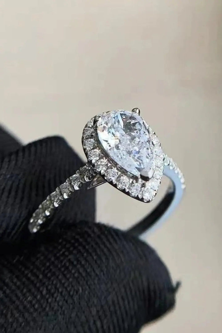 2 Carat Moissanite Teardrop Cluster Ring LOVCIA