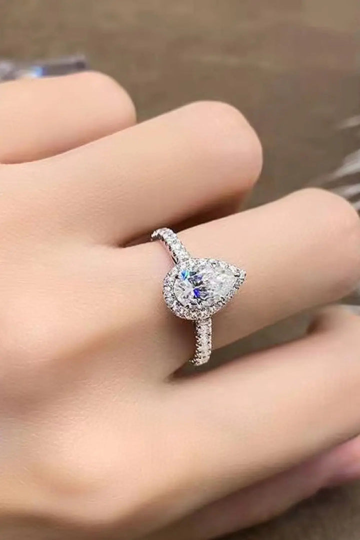 2 Carat Moissanite Teardrop Cluster Ring LOVCIA