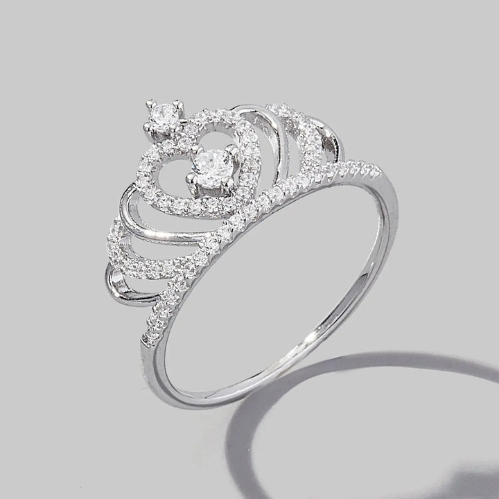 Crown Shape Zircon 925 Sterling Silver Ring LOVCIA