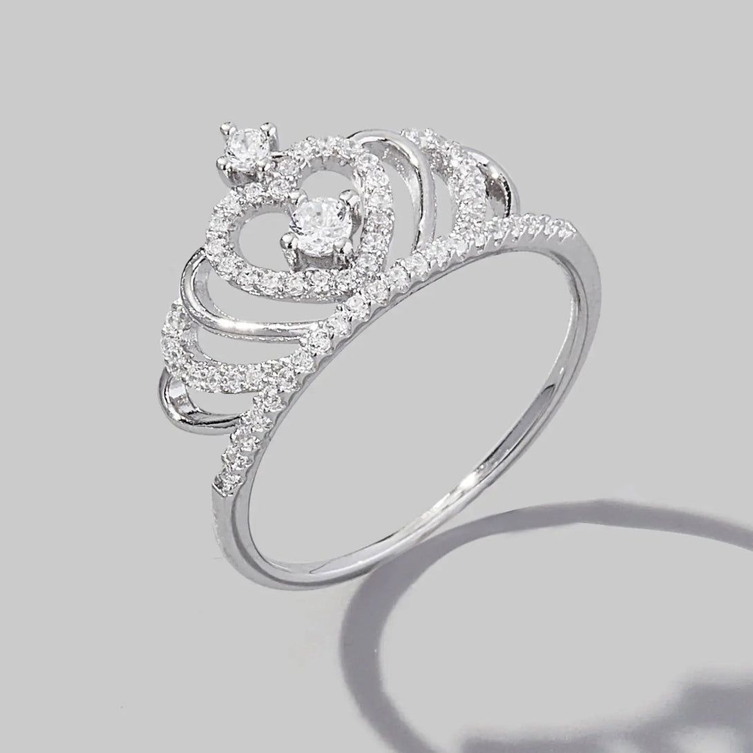 LOVCIA Crown Shape Zircon 925 Sterling Silver Ring