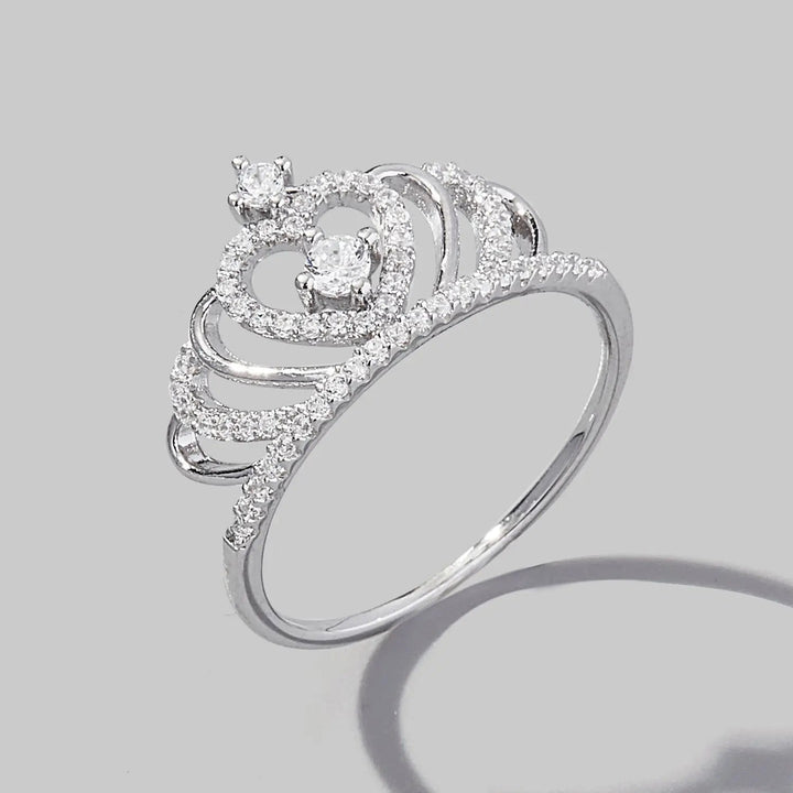 Crown Shape Zircon 925 Sterling Silver Ring LOVCIA