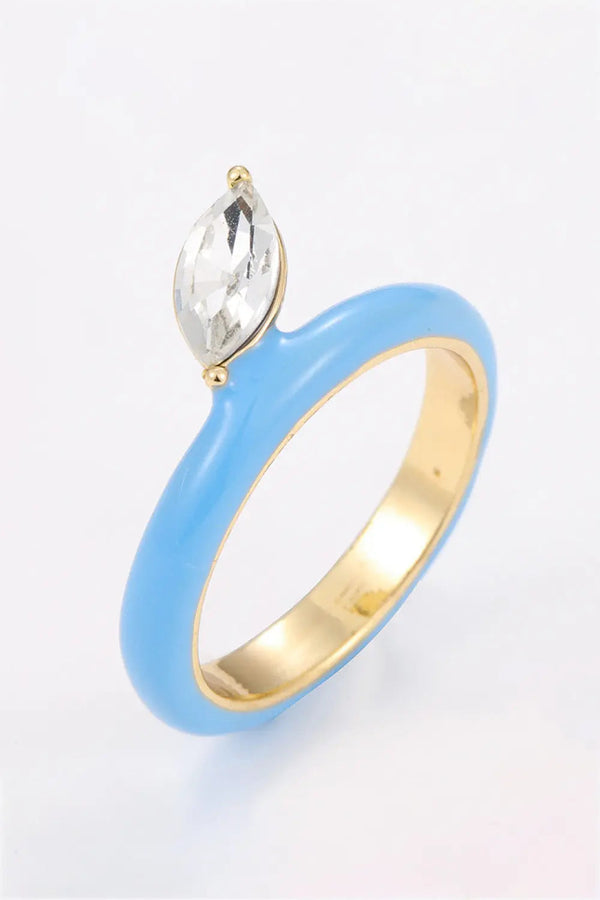 18K Gold Plated Glass Stone Ring LOVCIA