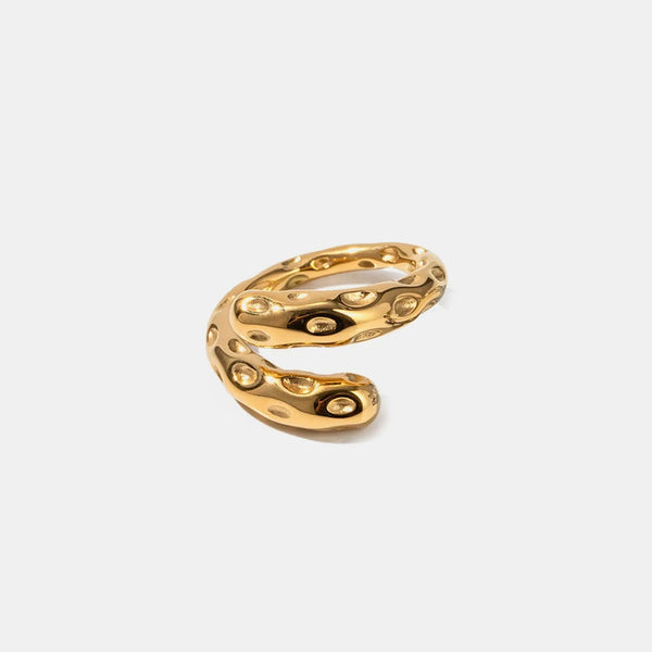 LOVCIA Titanium Steel Gold-Plated Bypass Ring