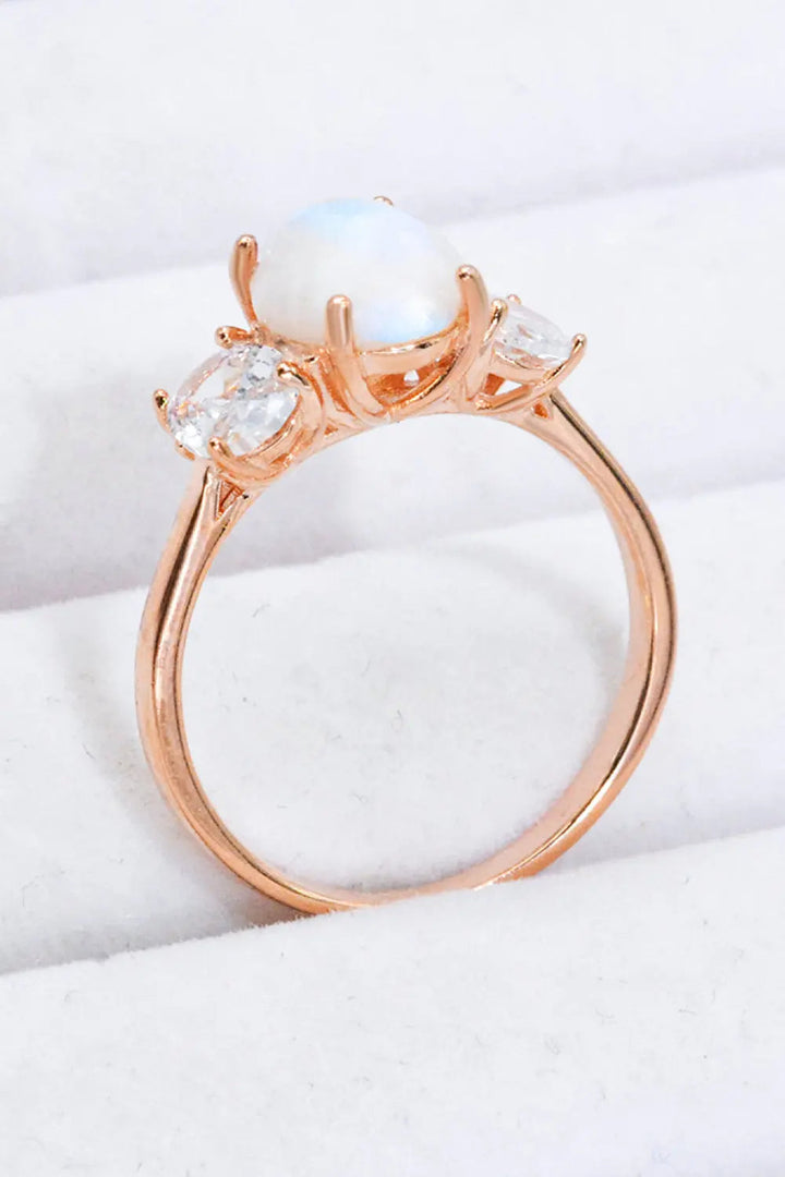 LOVCIA Natural Moonstone and Zircon Ring