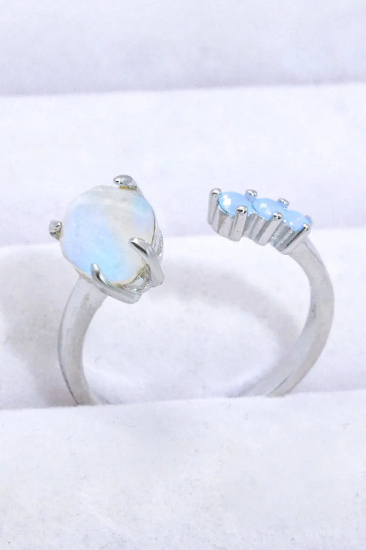 18K Rose Gold-Plated Moonstone Open Ring LOVCIA