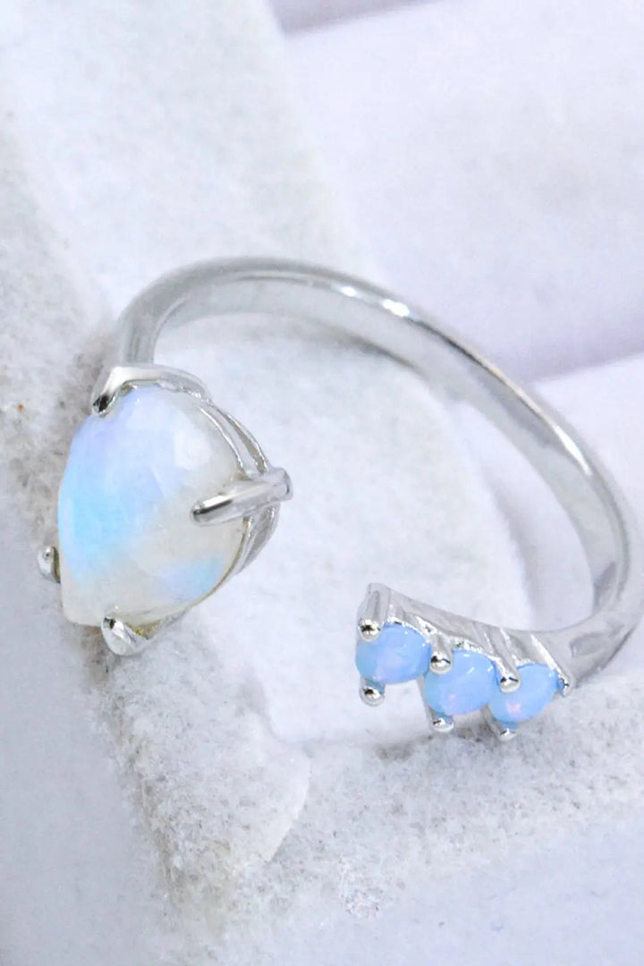 18K Rose Gold-Plated Moonstone Open Ring LOVCIA