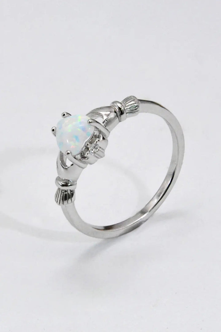 925 Sterling Silver Heart Opal Ring LOVCIA