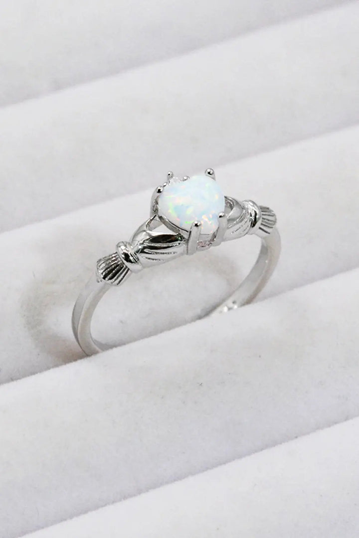 925 Sterling Silver Heart Opal Ring LOVCIA