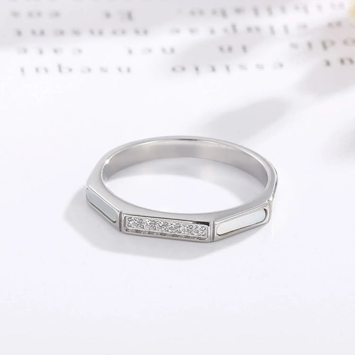 LOVCIA Stainless Steel Inlaid Zircon Ring