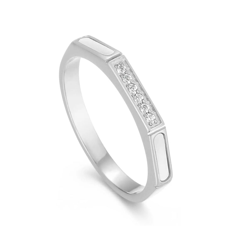 LOVCIA Stainless Steel Inlaid Zircon Ring