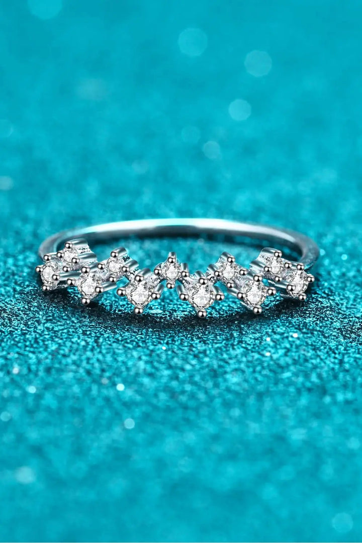 Moissanite Rhodium-Plated Half-Eternity Ring LOVCIA