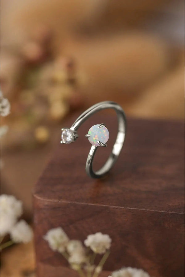 LOVCIA Opal 925 Sterling Silver Bypass Ring