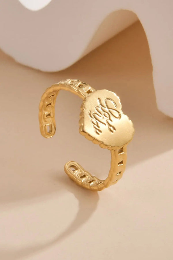 14K Gold Plated LOVE YOU Open Ring LOVCIA