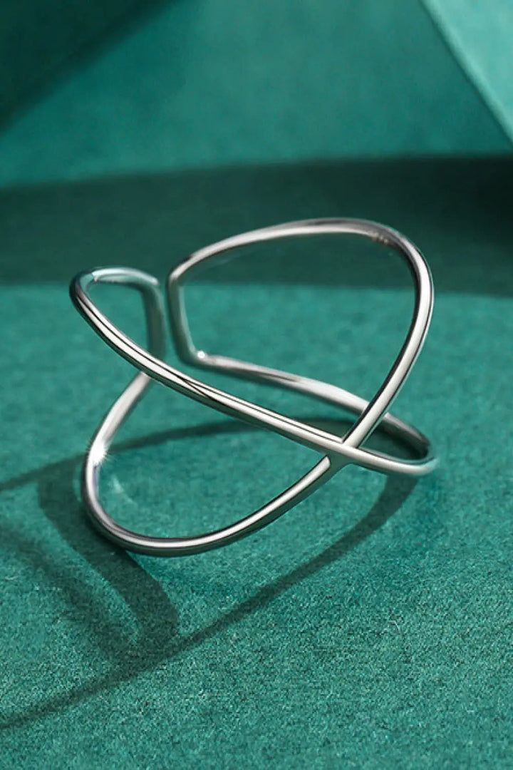 925 Sterling Silver Crisscross Open Ring LOVCIA