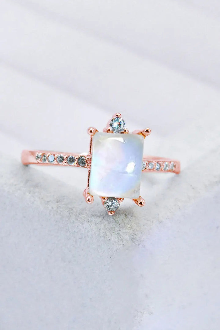 925 Sterling Silver Square Moonstone Ring LOVCIA