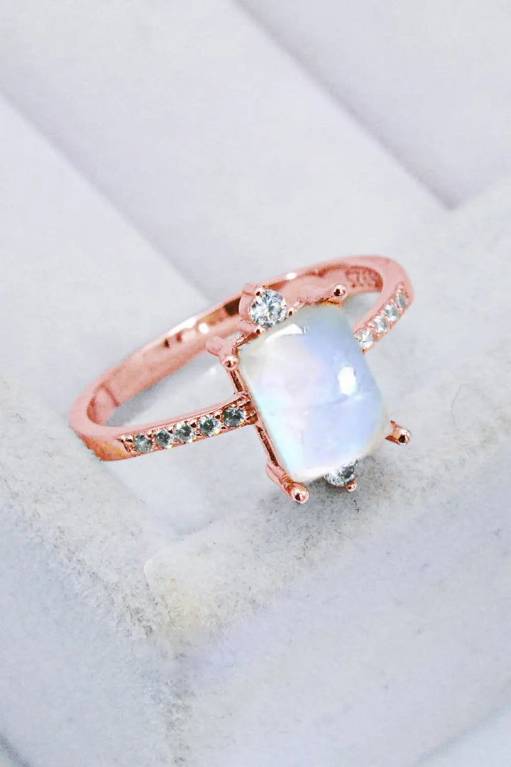 925 Sterling Silver Square Moonstone Ring LOVCIA