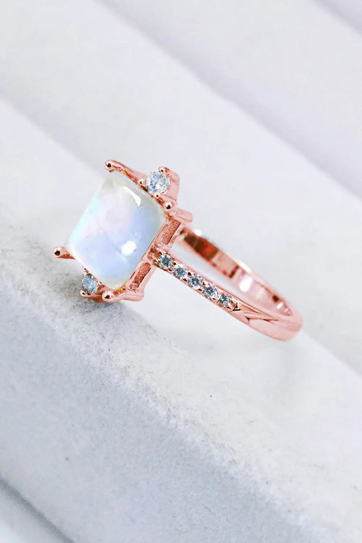 925 Sterling Silver Square Moonstone Ring LOVCIA